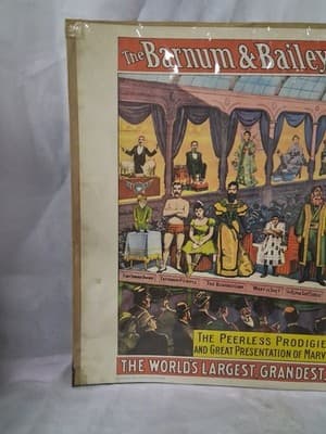 Barnum and Bailey Circus- Peerless Prodigies 14X 20 Boarded and Wrapped 🎪 - Thumbnail 2
