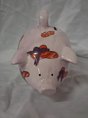 Vintage Ceramic Piggy Bank Nantucket Home Hat And Lips Design - Thumbnail 2