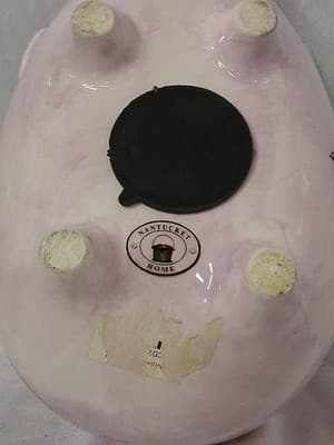 Vintage Ceramic Piggy Bank Nantucket Home Hat And Lips Design - Thumbnail 5