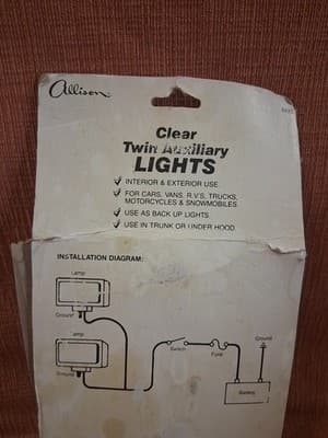 1986 Allison Clear Twin Auxiliary Lights New Old Stock Brand New In Package! - Thumbnail 5