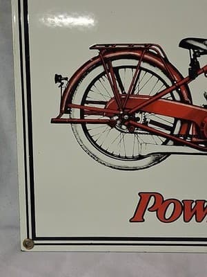 VINTAGE INDIAN CHIEF POWER PLUS MOTORCYCLE PORCELAIN/ENAMEL SIGN (13" X 10" ) - Thumbnail 5