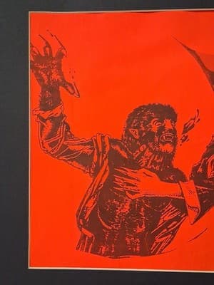 Vtg Dr Doctor Evil Stage Show Poster Frankenstein Wolfman Circus Sideshow - Thumbnail 2