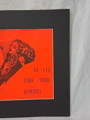 Vtg Dr Doctor Evil Stage Show Poster Frankenstein Wolfman Circus Sideshow - Thumbnail 4