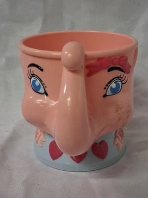 Vtg Ringling Bros Barnum & Bailey Circus Juliette Pink Elephant Plastic Mug Cup - Thumbnail 2
