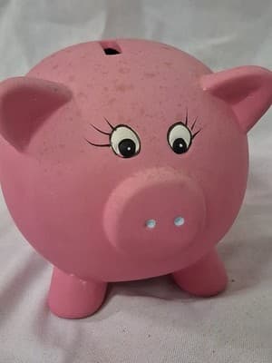 MINIATURE VINTAGE HAND PAINTED CERAMIC PIGGY BANK BUMBLE BEE 🐝 - Thumbnail 5