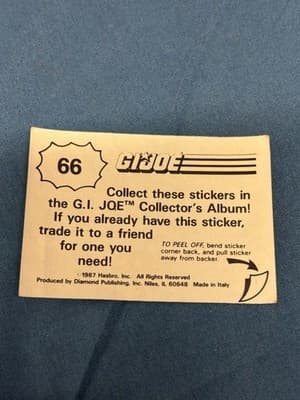 Rare Vintage Hasbro GI Joe 1986 Series 1 Trading Card #66 - Thumbnail 2