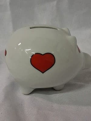 SILBERNE SOUVENIR PIGGY BANK ~ 5" X 4" X 4" ~ DON'T MESS WITH TEXAS ~ HEARTS - Thumbnail 5
