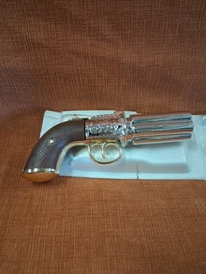 Pepperbox Pistol - 1850 Antique Avon Perfume Bottle NIB - Thumbnail 8