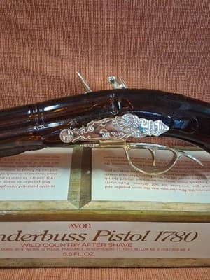 AVON Blunderbuss Pistol 1780 Wild Country After Shave Bottle Empty With Box - Thumbnail 3