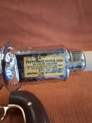 Pepperbox Pistol - 1850 Antique Avon Perfume Bottle No Box Empty - Thumbnail 6