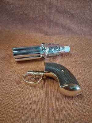 Pepperbox Pistol - 1850 Antique Avon Perfume Bottle No Box Empty - Thumbnail 5