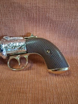 Pepperbox Pistol - 1850 Antique Avon Perfume Bottle No Box Empty - Thumbnail 2