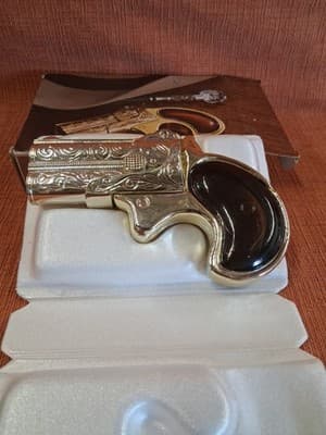 AVON DERRINGER DECANTER Deep Woods Cologne Empty In Box Double Barrel Pistol - Thumbnail 7
