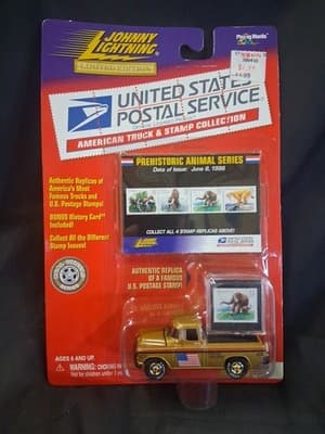 Johnny Lightning U.S. Postal Service Prehistoric Animal Series 1955 Chevy Cameo - Thumbnail 2