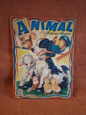 VINTAGE ANIMAL PICTURES AND RHYMES MERBILL PUBLISHING BOOK - Thumbnail 6