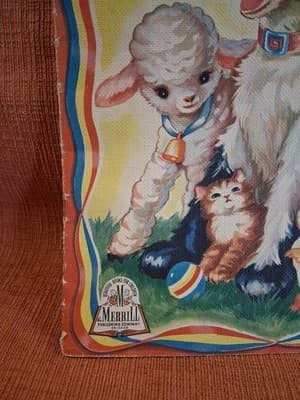VINTAGE ANIMAL PICTURES AND RHYMES MERBILL PUBLISHING BOOK - Thumbnail 4