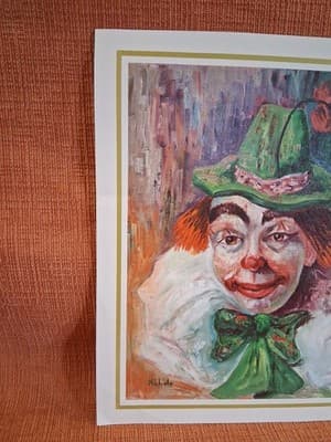 Vintage clown Art Print by Artist Michele 10x8 - Thumbnail 2