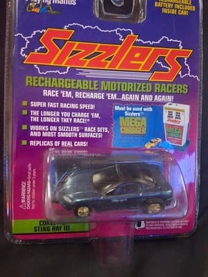1996 Playing Mantis Sizzlers Blue/Black CORVETTE STING RAY III Sealed Recharge - Thumbnail 2
