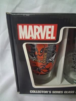 Marvel Comics Deadpool Collectors series Glass 2 pack New old stock 16oz MISB - Thumbnail 2