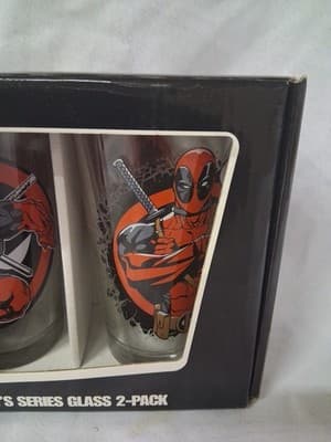 Marvel Comics Deadpool Collectors series Glass 2 pack New old stock 16oz MISB - Thumbnail 3