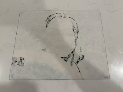 Vtg Rare Original Woman Portrait Fantasy Art Drawing Sketch Etching - Thumbnail 2