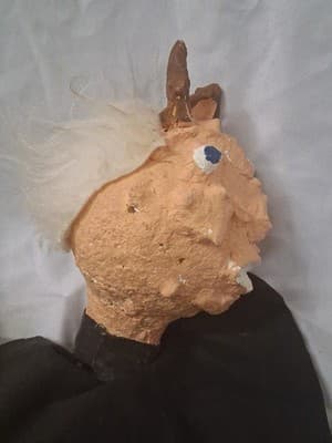 Lot of 2 Vintage Hand Puppets Hard Plastic Painted Heads Cloth Bodies Unique - Thumbnail 4