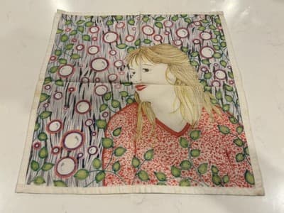 Rare Cloth Vibrant Design Original Fantasy Art Drawing Sketch Nice Piece - Thumbnail 2