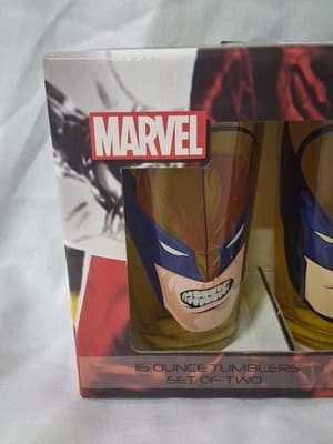 2 Marvel Comics X-men Wolverine Tumblers 16 oz Drinking Glasses Collectible New - Thumbnail 2