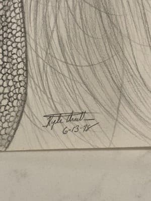 Rare Original Sexy Fantasy Art Drawing Sketch Artist Signed Kyle Anett 1998 - Thumbnail 2