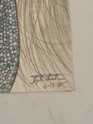 Vtg Woman Sexy Portrait Rare Original Sexy Fantasy Art Drawing Sketch Artist Sig - Thumbnail 2