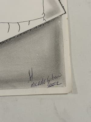 Rare Unique Fantasy Art Drawing Sketch Artist Signed Hands On Pen Art - Thumbnail 2