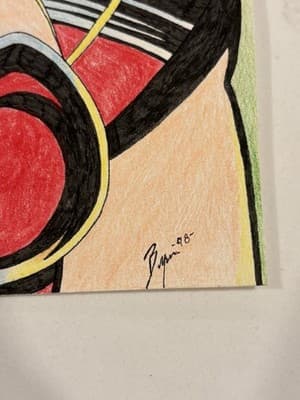 1998 Rare Original Sexy Fantasy Art Drawing Sketch Artist Signed - Thumbnail 2