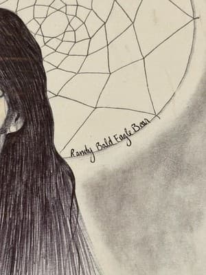 Rare Original Sexy Fantasy Art Drawing Sketch Artist Signed Eagle Tribal. - Thumbnail 2