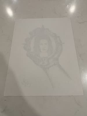 Rare Original Sexy Fantasy Girl Hand Mirror 🎨 Drawing Sketch Signed Gould - Thumbnail 3