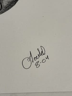 Rare Original Sexy Fantasy Girl Hand Mirror 🎨 Drawing Sketch Signed Gould - Thumbnail 2