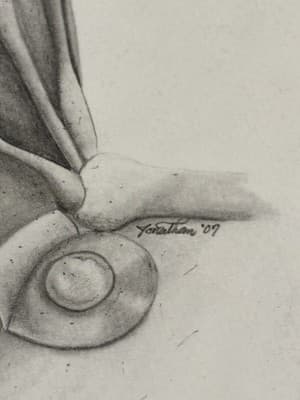 Rare Original Sexy Fantasy Art Drawing Sketch Artist Signed Viking Woman - Thumbnail 2