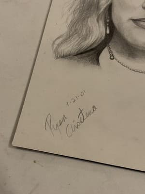 Rare Original Sexy Woman Fantasy Art Drawing Sketch Artist Signed 2001 - Thumbnail 2