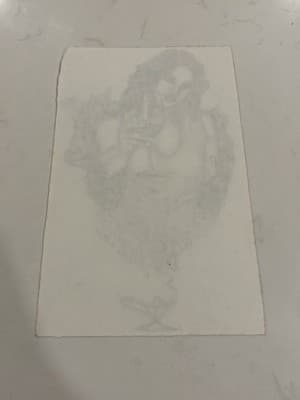 Rare Original Sexy Woman Holding Glass Art Drawing Sketch Artist Signed 12/31/00 - Thumbnail 3