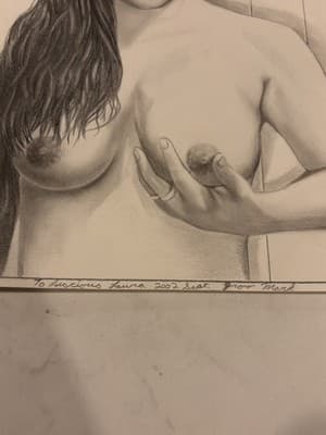 Model Rare Original Sexy Fantasy Art Drawing Sketch Artist Signed - Thumbnail 2