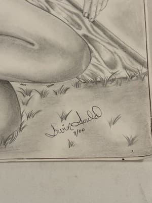 Rare Original Sexy Girl Beach Art Drawing Sketch Artist Signed Gould July 2000 - Thumbnail 2