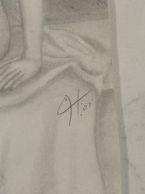Rare Original Sexy Fantasy Art Drawing Sketch Artist Signed - Thumbnail 2
