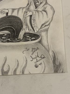 Rare Original Sexy Fantasy Art Drawing Sketch Artist Signed To Lisa - Gould - Thumbnail 2