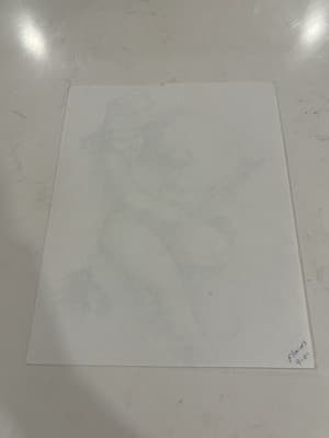 Original Sexy Witch On Broom Fantasy Art Drawing Sketch Artist Signed 2001 - Thumbnail 2