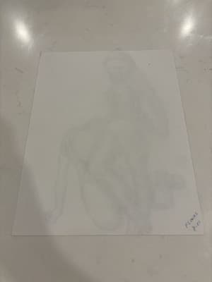 Rare Original Sexy Girl Holding Man Fantasy Art Drawing Sketch Artist Signed - Thumbnail 2