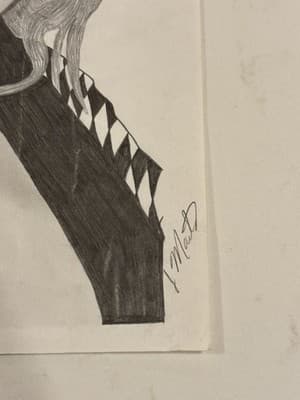 Rare Original Sexy Woman Portrait Art Drawing Sketch Artist Signed - Thumbnail 2