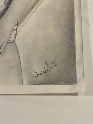 Lingerie Woman Sexy Fantasy Art Drawing Sketch Artist Signed Gould - Thumbnail 2