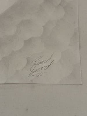 Orig Heart Shaped Fantasy WomancArt Drawing Sketch Artist Signed Yr 2000 - Thumbnail 2