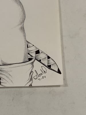 Viking Woman Sexy Fantasy Art Drawing Sketch Artist Signed Gould Print - Thumbnail 2