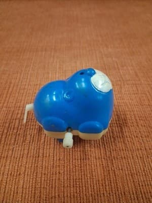 Vtg Swimmng Beaver Blue Wind-Up Plastic Toy Made In Japan 1980s Works Bandai - Thumbnail 2