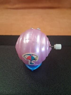 Cute Pink Snail Vintage Wind-Up Plastic Toy Made In Japan 1980s - Thumbnail 4